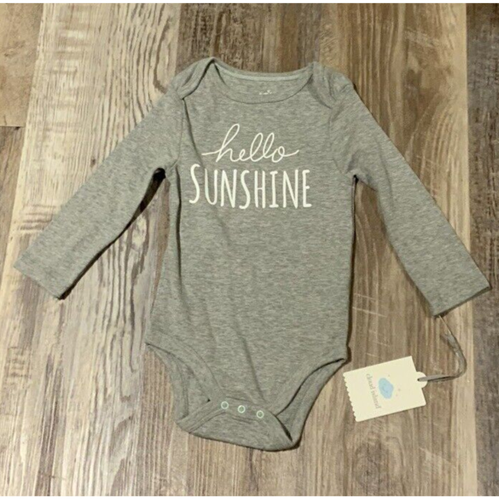 Cloud Island Infant Long Sleeve Gray "Hello‎ Sunshine" One Piece Romper Size 18M